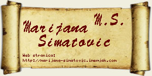 Marijana Simatović vizit kartica